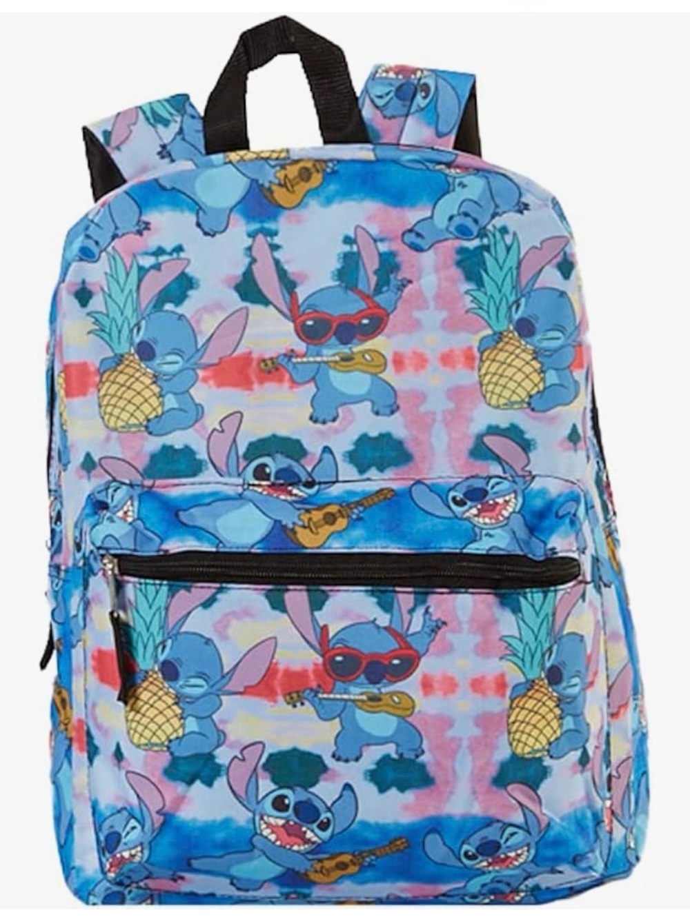 Disney Stitch Pineapple Print Kids Backpack - Blue Pink